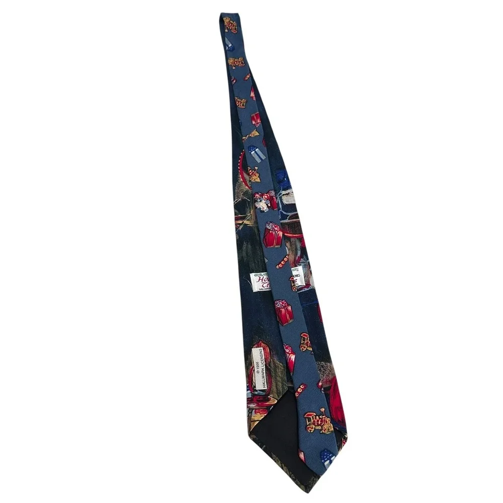 Vintage 1996 Hallmark Tie Saint Nick Santa Claus Christmas Tree Toys‎ Mens Silk